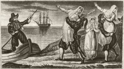 "Faz o pirata holandês e a sua tripulação transportar à força freiras de um convento espanhol". de Unknown artist
