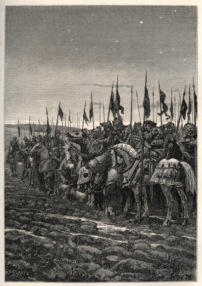 Antes da batalha de Agincourt - Guerra dos 100 anos: Batalha de Azincourt (Pas-de-Calais) 25 de Outubro de Unknown artist