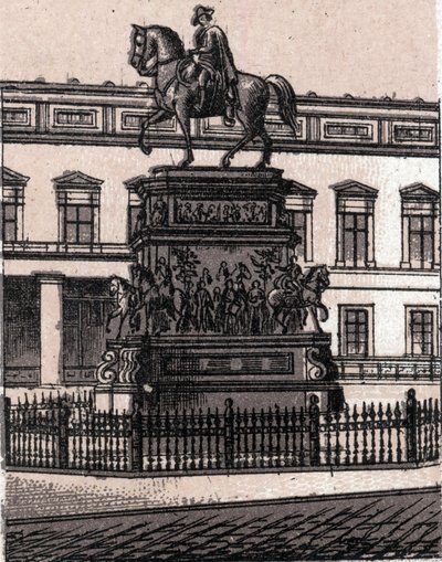 Berlim, Alemanha: estátua de Frederic II o Grande (Frederic o Grande). em "O mundo ilustra 168 visões" Sem data (final do século XIX) de Unknown artist