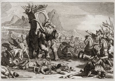 Bíblia de Royaumont, Velho Testamento: Coragem de Eleazar. O rei Seleucida Antiochos V Eupator, filho do profano Epifánio IV Antiochos (175-164 AC), lutou após a morte de seu pai contra Judas Machabee (Maccabee, Macabee). Ação Extraordinária de Ele de Unknown artist