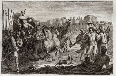 Bíblia de Royaumont, Velho Testamento: Elevação de José. José é ressuscitado em glória. Ilustração de 1811. de Unknown artist