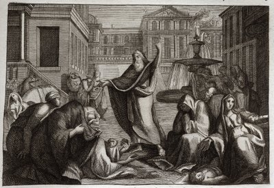 Bíblia de Royaumont, Velho Testamento: Penitência dos Ninivitas. Os habitantes de Nínive toda penitência na predicação de São Proféta Jonas. Ilustração de 1811. de Unknown artist