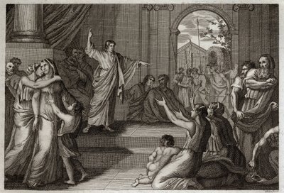 Bíblia de Royaumont, Velho Testamento: Susanne delivree. Deus usa a sabedoria do jovem Daniel para iludir Susanne da morte, à qual ela havia sido injustamente condenada. Ilustração de 1811. de Unknown artist