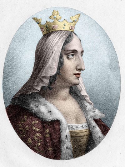 Blanche de Castile. Rainha de França (1188 a 1252). esposa do Rei Luís VIII. gravura do século XIX. de Unknown artist