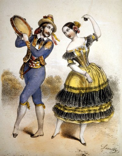 Bolero. Gravado por volta de 1850. de Unknown artist