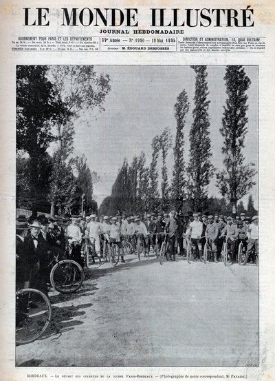 Bordeaux - o início da corrida Paris-Bordeaux - cobertura do "The Illustrous World" de 1895 - de Unknown artist