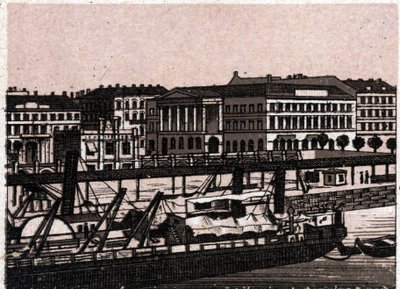 Budapeste, Hungria: vista do cais do Danúbio. em "O mundo ilustra 168 vistas" Sem data (final do século XIX) de Unknown artist