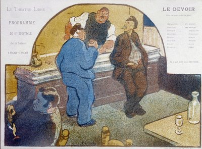 Café de Paris: zinco - desenho, final do século XIX, Carnavalet. de Unknown artist