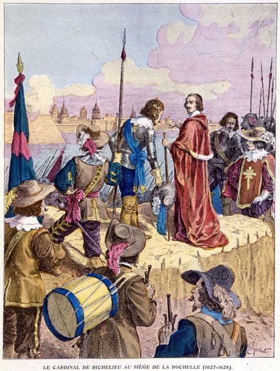 Cardeal Richelieu no Cerco de La Rochelle (1627 - 1628) de Unknown artist
