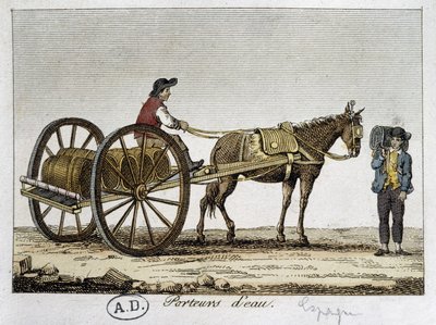 Carrinho e suporte de água em Espanha - Século XIX de Unknown artist
