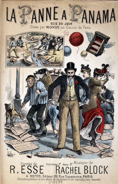Canção cartoon "La Panne a Panama", serra do dia criada por Monsy no Casino de Paris, letra de R. Esse e música de Rachel Block de Unknown artist