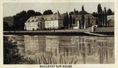 Chateau de Waulsort sur Meuse, Região da Valónia, Bélgica. de Unknown artist