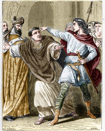 Childeric II, rei dos Francos de 670 a 673 teve o eveque Saint Leger (616-675) trancado na Abadia do Luxeuil. de Unknown artist
