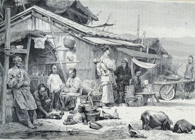 Aldeia piscatória chinesa na Califórnia de Unknown artist
