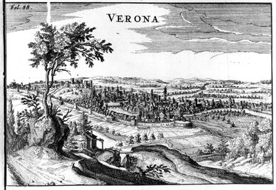 Mapa da cidade de Verona 16th. de Unknown artist