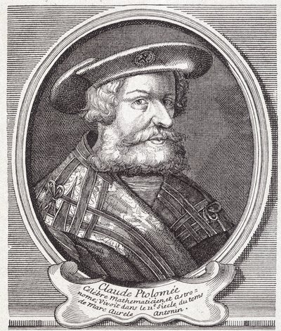 Claude Ptolomeu (v. 90 - v. 168), astrônomo grego, matemático e geógrafo. Gravura do século XIX. de Unknown artist