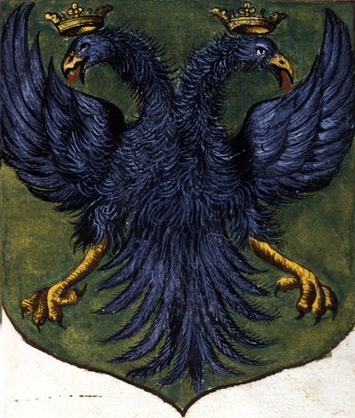 Escudo de armas da Rússia decora a águia com duas cabeças. Século XIX de Unknown artist
