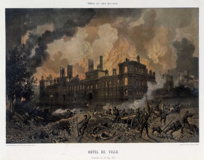 Commune de Paris: O incêndio da Prefeitura de Paris em 24 de maio de Unknown artist