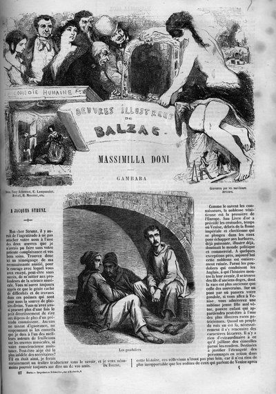 Capa para o romance "Massimilla Doni". de Unknown artist