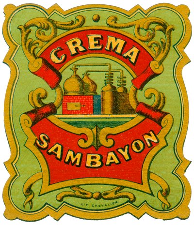 Anúncio de álcool Crema Sambayon (Cromolitografia, final do século XIX) de Unknown artist