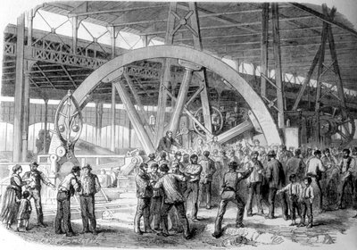 Greve Creusot. Uma conciliação dos trabalhadores nas oficinas, no momento do pagamento. Século XIX. de Unknown artist