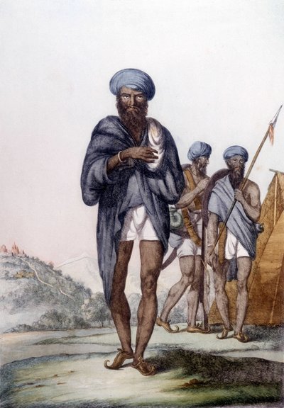 Cultura, Civilização e Sociedade Indiana: Retrato de um Sikh, Religião da Índia. de Unknown artist