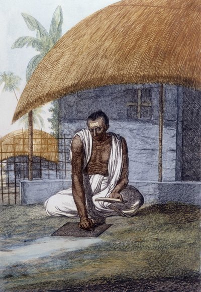 Cultura, civilização e sociedade indiana: Retrato de um astrólogo, Índia. de Unknown artist