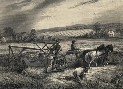 Máquina de ceifar de Cyrus McCormick de 1831, exposta na exposição do Palácio de Cristal de 1851. de Unknown artist