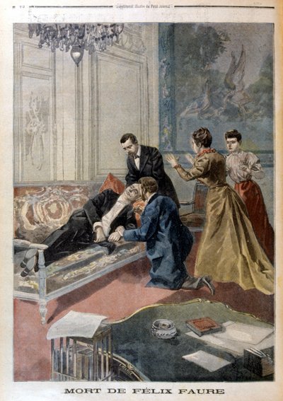 Morte de Félix Faure nos salões do Eliseu - no "Le Petite Journal" de 26/02/1899 de Unknown artist