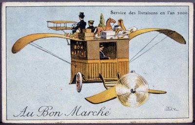 Serviço de entrega no ano 2000 - Etiqueta Bon Marché, final do século XIX de Unknown artist