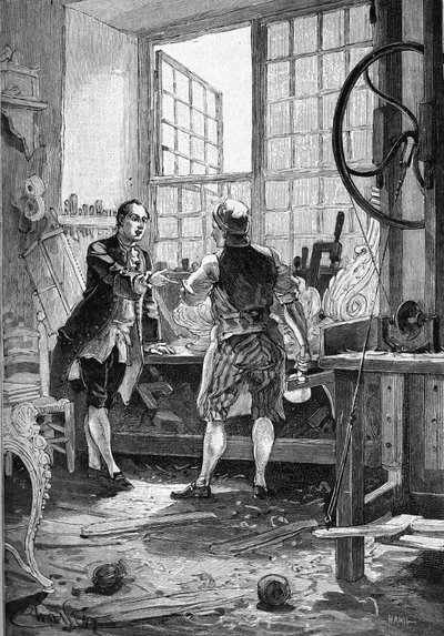 Denis Diderot (1713-1784), o criador da Enciclopédia. Gravura do século XIX. Em "Histoire de France", de Jules Michelet de Unknown artist