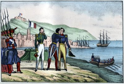 Partida de Louis Auguste, Conde de Bourmont (Maréchal de Bourmont) (1773-1846) da Argélia em 1830. in "L