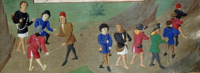 Des pelerins en voyageBook of Hours of the Duchess of Burgundy, Adelaide of Savoy" Marie Adelaide of Savoy (1686-1712) é a esposa do golfinho Louis Duke of Burgundy de Unknown artist