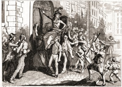 Destruição dos edifícios de Lyon durante a Revolução Francesa. de Unknown artist