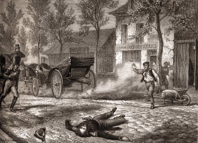Duque de Orleans morreu num acidente de carro em 13/07/1842 - no "Histoire de France" de Henri Martin de Unknown artist