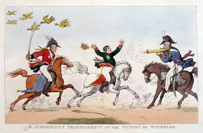 Desenho animado inglês sobre Napoleão I - em Napoleão I, caricaturas, coleção de bonecos. 1814 - 1815. B.H.V.P. de Unknown artist