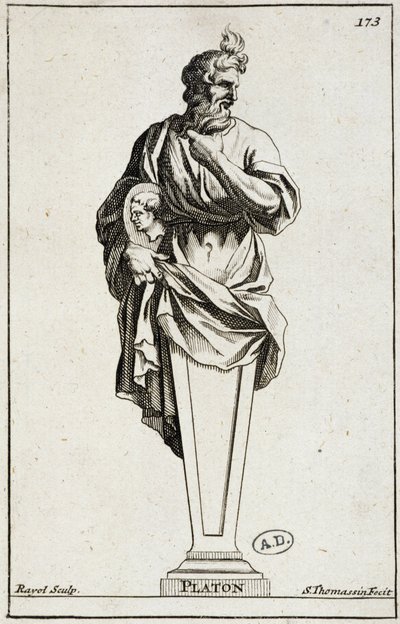 Gravação de uma estátua de Platão de Unknown artist