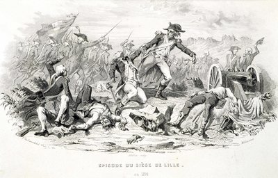 Episódio do cerco de Lille em 1792 - em "Fasttes de Gardes nationales de France". de Unknown artist