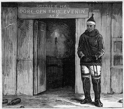 Esquimó da Ilha Disko (Qeqertarsuaq) Gronelândia no final do século XIX. gravura de 1884 de Unknown artist