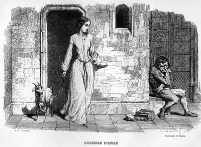 Esmeralda encontra Quasimodo - em Notre Dame de Paris. de Unknown artist