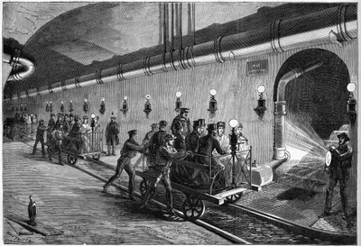 Excursão nos esgotos de Paris em 1872. de Unknown artist