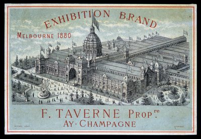 Exposição de marcas em Melbourne 1880: F. Taverne Champagne. de Unknown artist