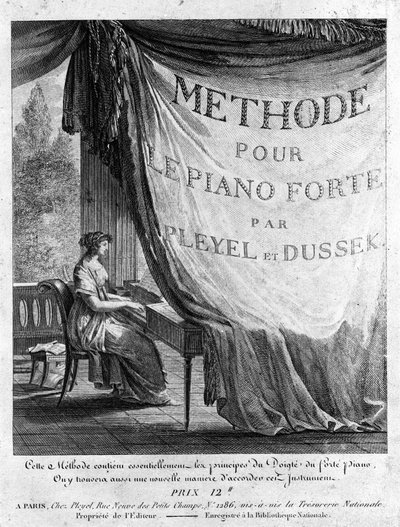 Falso título do livro "Methode pour le pianoforte" de Ignaz Pleyel (1757-1831) e Dussek (1760-1812). de Unknown artist