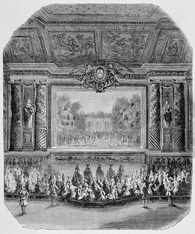 Fete of Louis XIV, do Duque de Saint Aignan (Comédia em música, tocada no parque de Versalhes) Gravura de Unknown artist