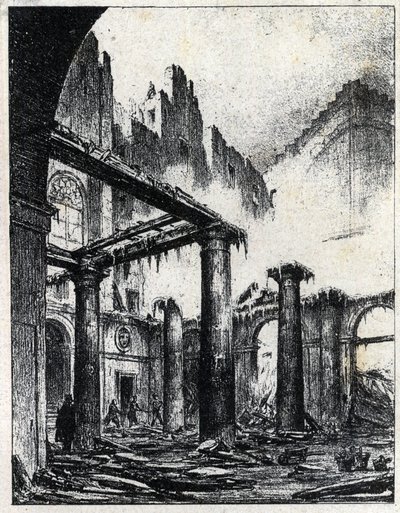 Incêndio do Teatro Italiano em Paris, em 1838 de Unknown artist