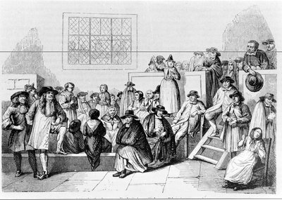 Primeira reunião dos Quakers na América de Unknown artist