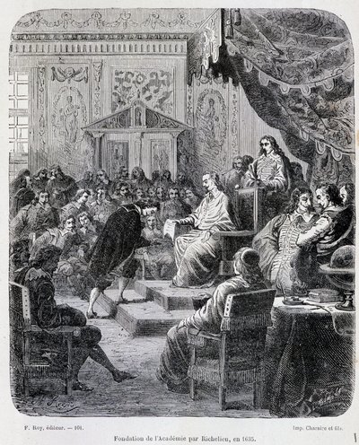 Fondation of the French Academy por Richelieu de Unknown artist