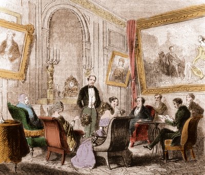François Rene de Chateaubriand (1768-1848), escritor e político francês, lendo as "Memoires d