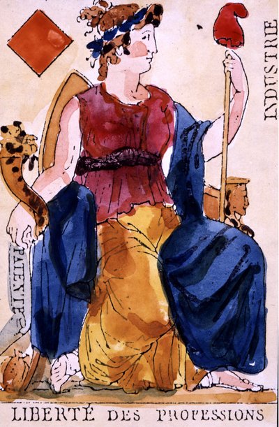 Liberdade de Profissões - Carta de jogo revolucionária de Unknown artist