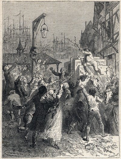 Revolução Francesa: triunfo de Honore Gabriel (Honore-Gabriel) Riqueti, Conde de Mirabeau (1749-1791) entrou na cidade de Marselha em 1789. Gravura a partir de 1889. Coleção privada. de Unknown artist